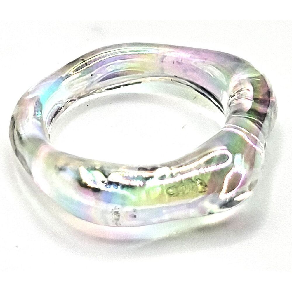 New Without Tags AB Clear Ring Acrylic Size 6.5